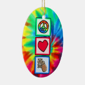 Peace, Love, Beavers Keramisch Ornament (Rechts)