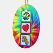 Peace, Love, Beavers Keramisch Ornament (Links)