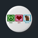 Peace Love Beavers Ronde Button 5,7 Cm<br><div class="desc">Een vredesteken,  hart en een schattige bever op een  cadeau voor vredesliefhebbers.</div>
