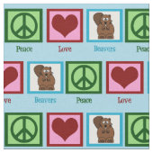 Peace Love Beavers Stof (Close Up)