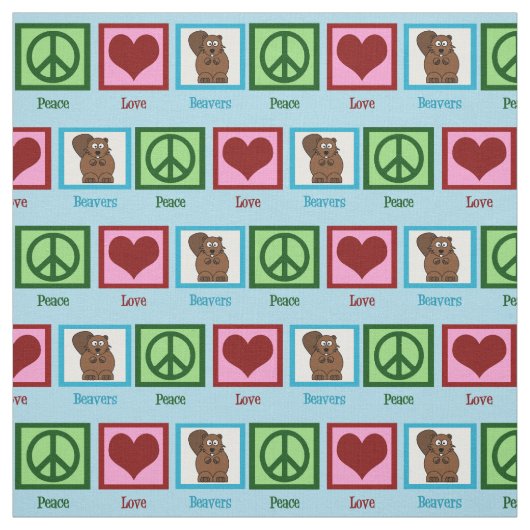 Peace Love Beavers Stof (Swatch)