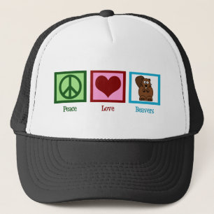 Peace Love Beavers Trucker Pet