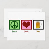 Peace Love Beer Briefkaart (Voorkant / Achterkant)