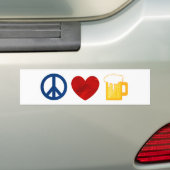 Peace Love Beer Bumpersticker (Op auto)