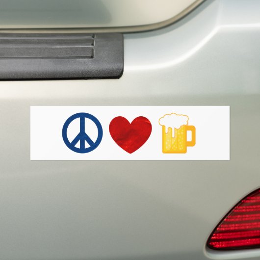Peace Love Beer Bumpersticker (Op auto)