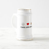 Peace, Love, Beer & Pretzels Stein Bierpul (Voorkant links)