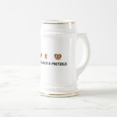 Peace, Love, Beer & Pretzels Stein Bierpul (Voorkant rechts)