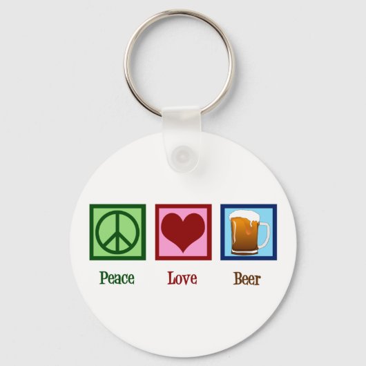 Peace Love Beer Sleutelhanger (Voorkant)