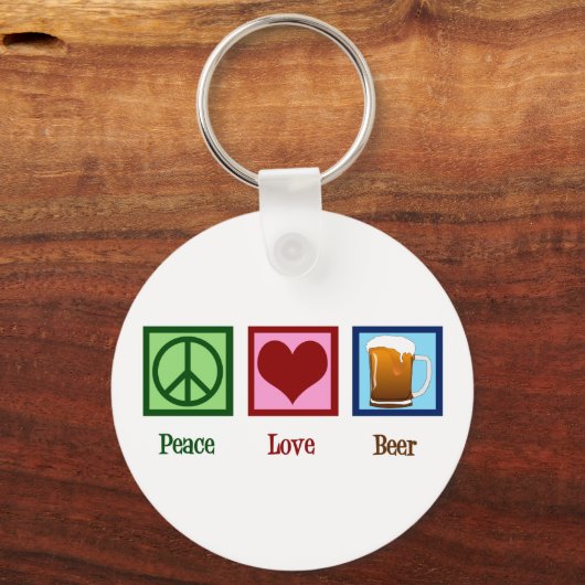 Peace Love Beer Sleutelhanger (Achterkant)