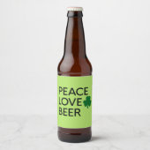 PEACE LOVE BEER ST PATRICKS GREEN SHAMROCK BIER ETIKET (Voorkant)