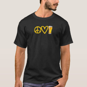 Peace Love Beer Symbols T-shirt