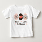Peace Love Beethoven Baby T-shirt (Voorkant)