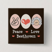 Peace Love Beethoven Button (Voorkant)
