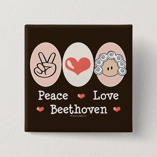 Peace Love Beethoven Button (Voorkant)