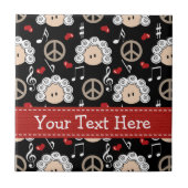 Peace Love Beethoven Ceramic Tile Trivet Tegeltje (Voorkant)