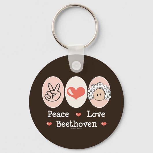 Peace Love Beethoven Sleutelhanger (Voorkant)