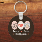 Peace Love Beethoven Sleutelhanger (Voorkant)