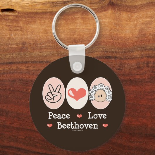 Peace Love Beethoven Sleutelhanger (Voorkant)