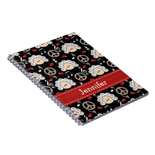 Peace Love Beethoven Spiral notebook Journal Notitieboek (Rechterzijde)