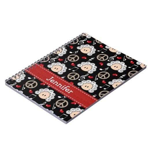 Peace Love Beethoven Spiral notebook Journal Notitieboek (Linkerzijde)