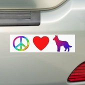 Peace Love Belgium Malinois Bumpersticker (Op auto)