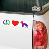 Peace Love Belgium Malinois Bumpersticker (Op Truck)