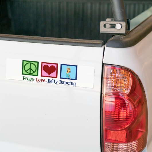 Peace Love Belly Dancing Bumpersticker (Op Truck)
