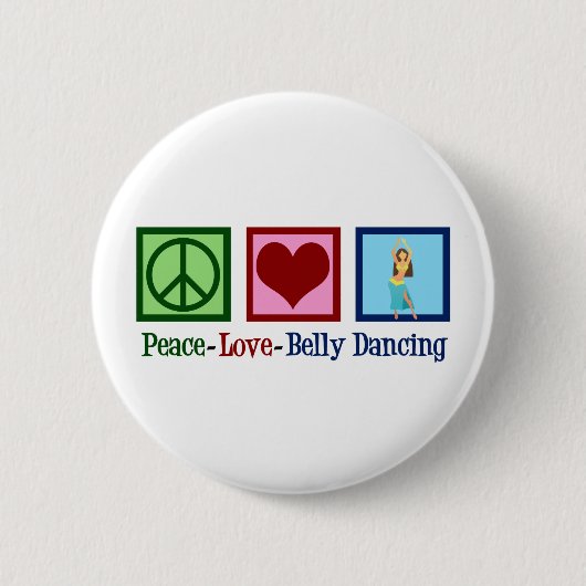 Peace Love Belly Dancing Ronde Button 5,7 Cm (Voorkant)