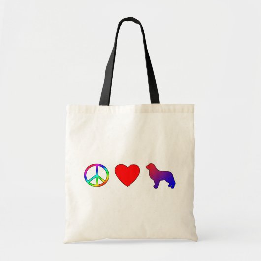 Peace Love Bernese Mountain Dogs Tote Bag (Voorkant)