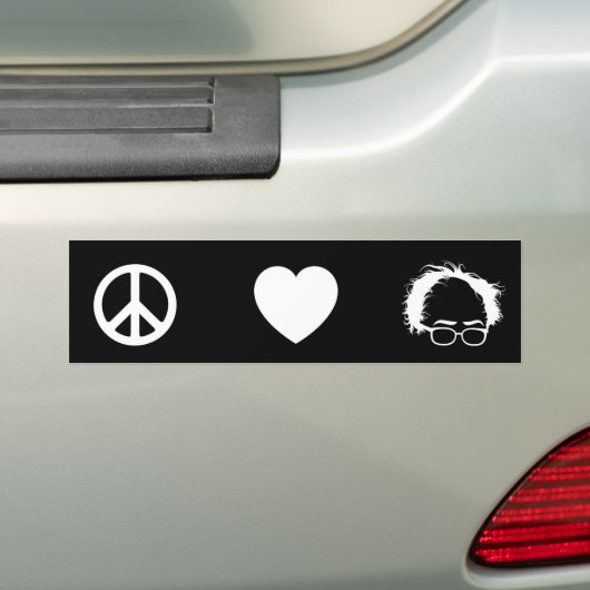 Peace Love Bernie Bumpersticker (Op auto)
