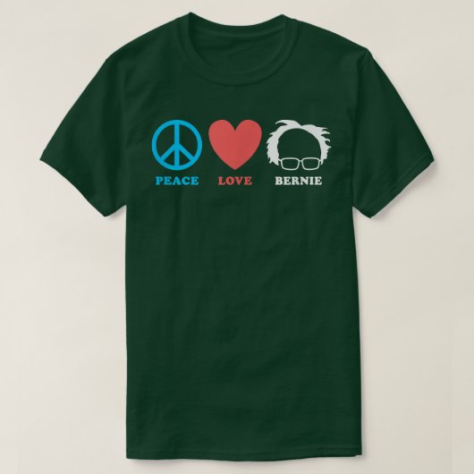 Peace Love Bernie Sanders 2020 T-shirt (Design voorkant)