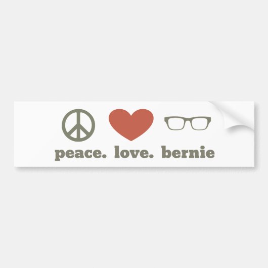 Peace Love Bernie Sanders Bumperstickers (Voorkant)