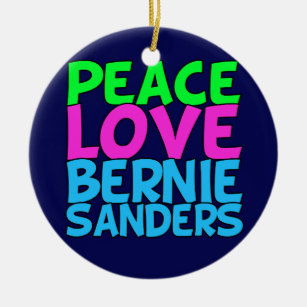 Peace Love Bernie Sanders Keramisch Ornament
