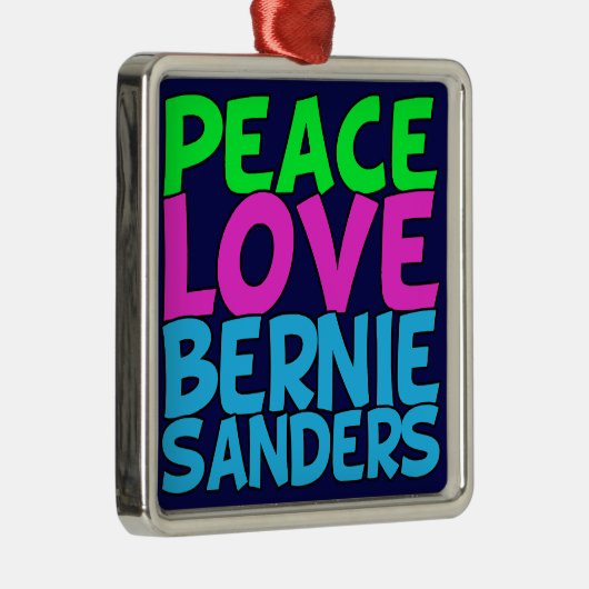 Peace Love Bernie Sanders Metalen Ornament (Rechts)