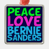 Peace Love Bernie Sanders Metalen Ornament (Voorkant)