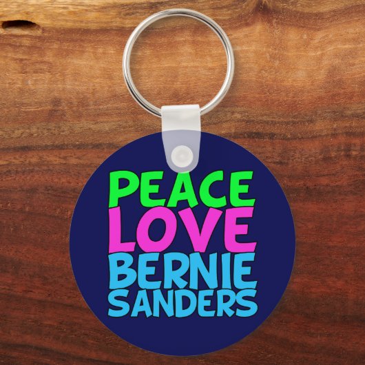 Peace Love Bernie Sanders Sleutelhanger (Voorkant)