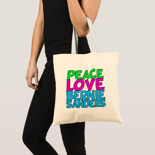 Peace Love Bernie Sanders Tote Bag (Voorkant (product))