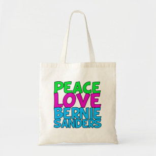 Peace Love Bernie Sanders Tote Bag