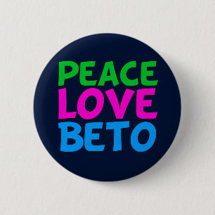 Peace Love Beto Cute Texas Democraat Verkiezingen Ronde Button 5,7 Cm
