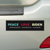 PEACE LOVE BIDEN Campaign Bumpersticker (Op auto)
