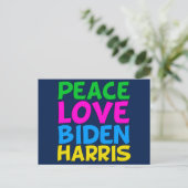Peace Love Biden Harris Briefkaart (Staand voorkant)