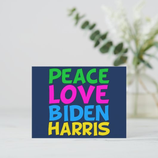 Peace Love Biden Harris Briefkaart (Staand voorkant)