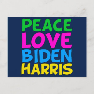 Peace Love Biden Harris Briefkaart