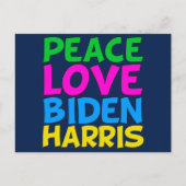 Peace Love Biden Harris Briefkaart (Voorkant)