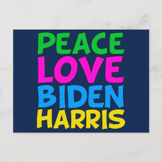 Peace Love Biden Harris Briefkaart (Voorkant)