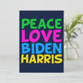 Peace Love Biden Harris Feestdagenkaart (Staand voorkant)