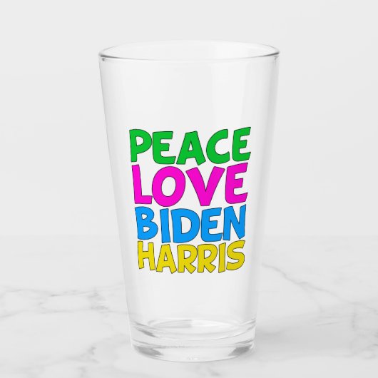 Peace Love Biden Harris Glas (Voorkant)