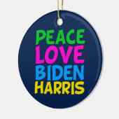 Peace Love Biden Harris Keramisch Ornament (Links)