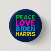 Peace Love Biden Harris Ronde Button 3,2 Cm (Voorkant)