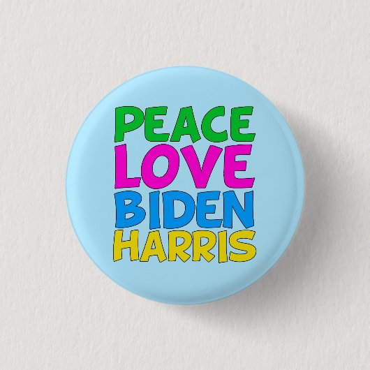 Peace Love Biden Harris Ronde Button 3,2 Cm (Voorkant)